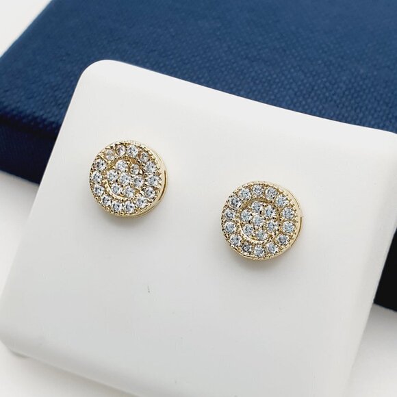 "14K Gold Plated Cubic Zircon Earrings, INUS1BR125 - Picture 2 of 9